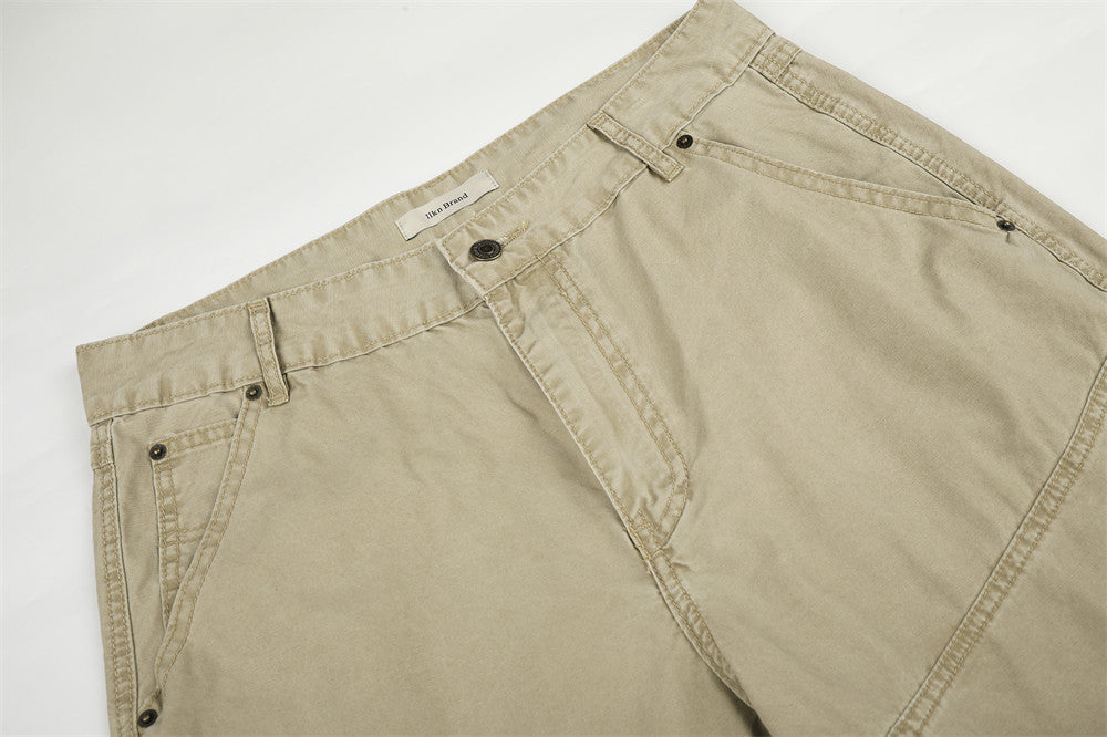 Wide-Leg Cargo Pants with Deconstructed Patchwork Seam Detail