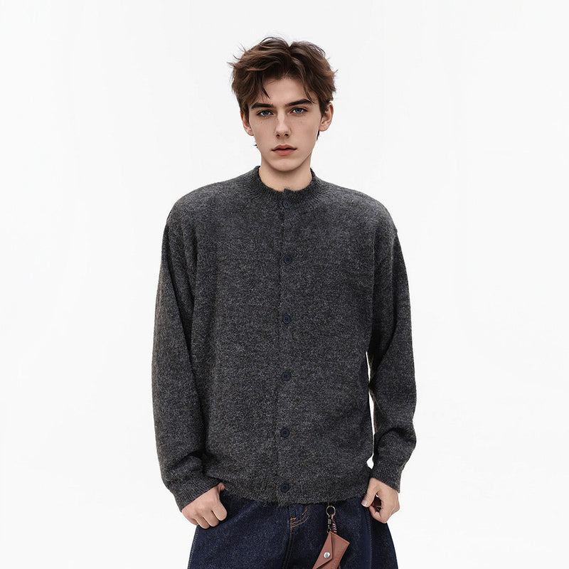 Gilet-pull boutonné oversize en maille pour homme