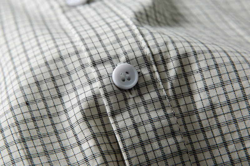 Oversized Plaid Long Sleeve Shirt – Relaxed Fit Japanese-Inspired Button-Up