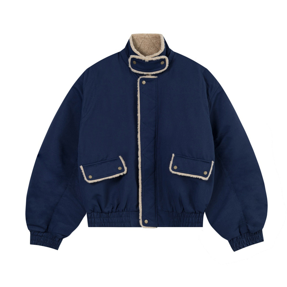 Cazadora bomber extragrande con forro de sherpa – Abrigo acolchado de invierno