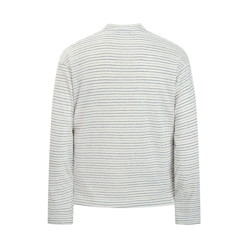 Striped Long Sleeve Graphic Tee – Retro World Cup Bear Print, Relaxed Fit