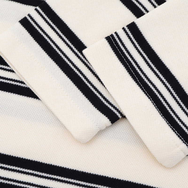 Striped Long Sleeve T-Shirt Men's Oversized Crew Neck Relaxed Fit