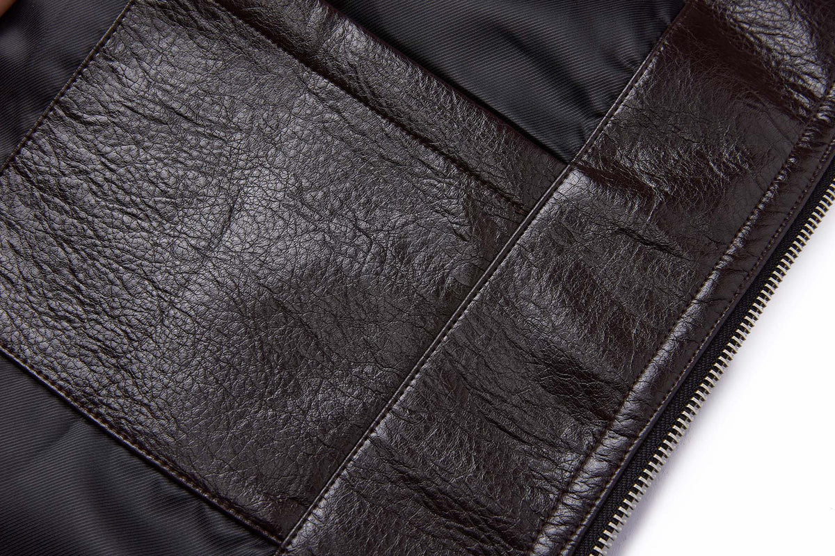Faux Leather Moto Biker Jacket – Stand Collar with Zip Pockets