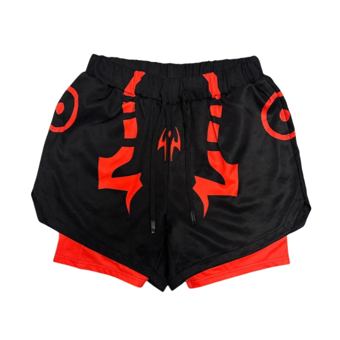 Shorts de gimnasio de anime inspirados en Sukuna: pantalones cortos de entrenamiento transpirables y de alto rendimiento para hombres y mujeres | JuJutsu Kaisen Fitness Apparel