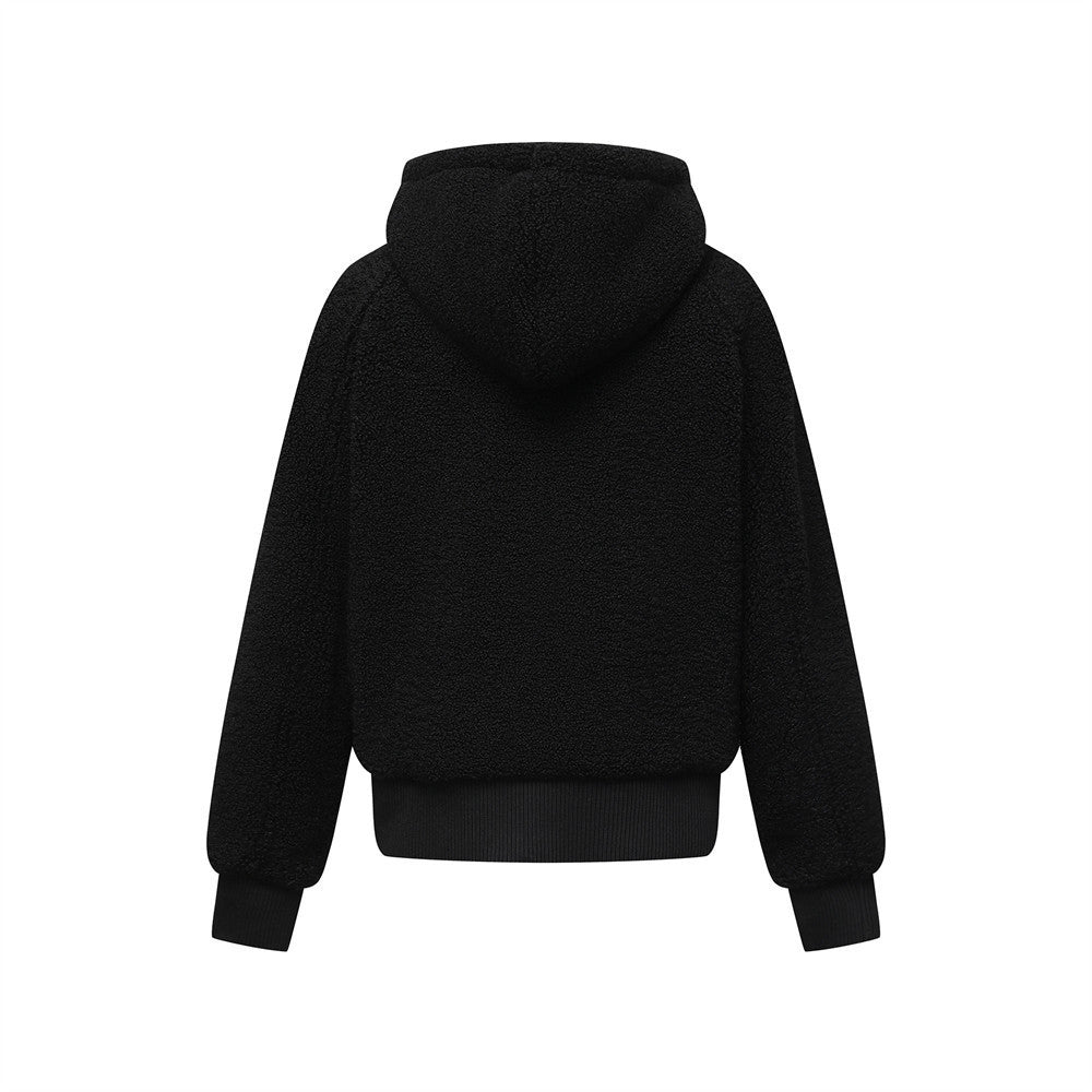 Veste à capuche zippée en polaire sherpa avec zip oversize