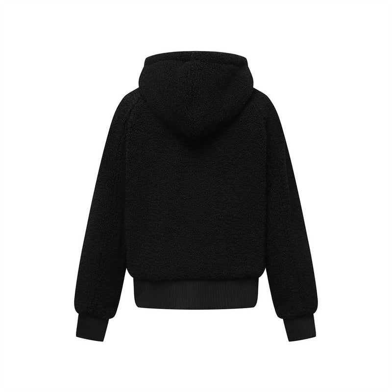 Veste à capuche zippée en polaire sherpa avec zip oversize