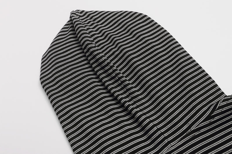Thin Zip-Up Hoodie Gothic Stripe Black & Grey Cropped Cardigan