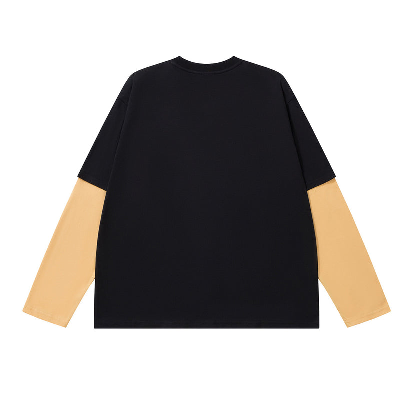 Langarmshirt im Faux-Zweiteiler-Look – Streetwear-T-Shirt mit Sternenprint