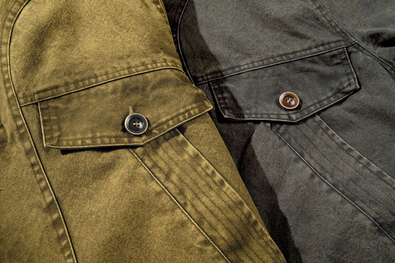 Washed Denim Fur-Collar Padded Jacket – Fleece-Lined Workwear Bomber