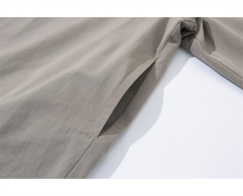 Men's Oversized Stand-Collar Zip-Up Jacket with Drawstring Hem