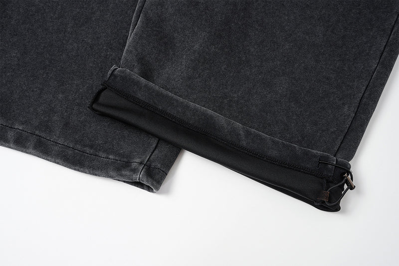 Wide-Leg Sweatpants – Acid Wash Vintage Varsity Graphic, Relaxed Fit