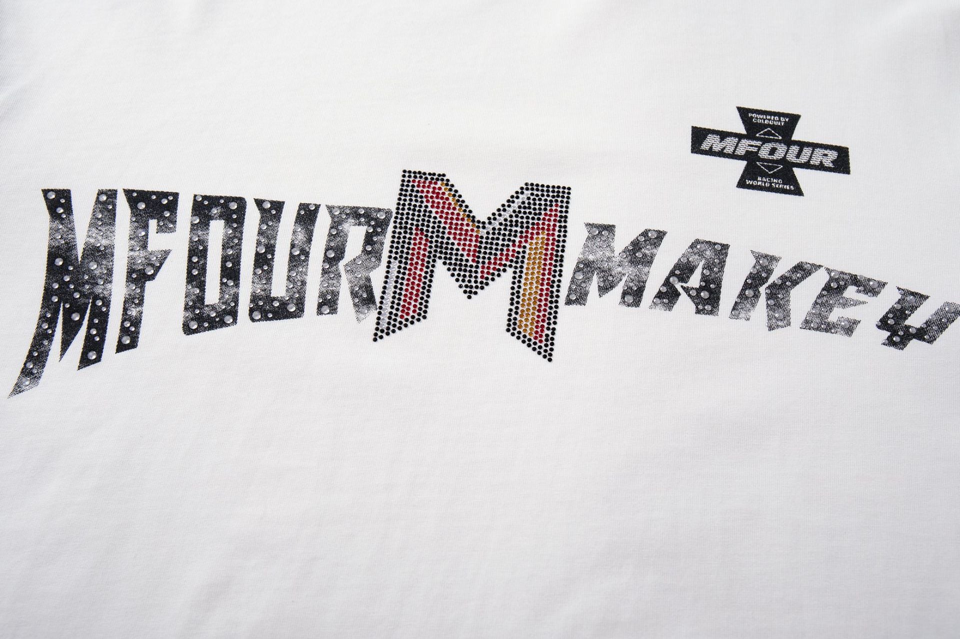 Chemise graphique à manches longues imitation superposition – Imprimé racing motocross MFOUR MAKEY