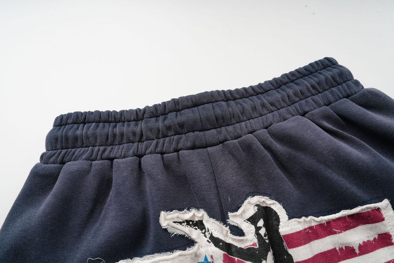 Sweatpants mit weitem Bein, Retro-Grafikpatch und geradem Schnitt