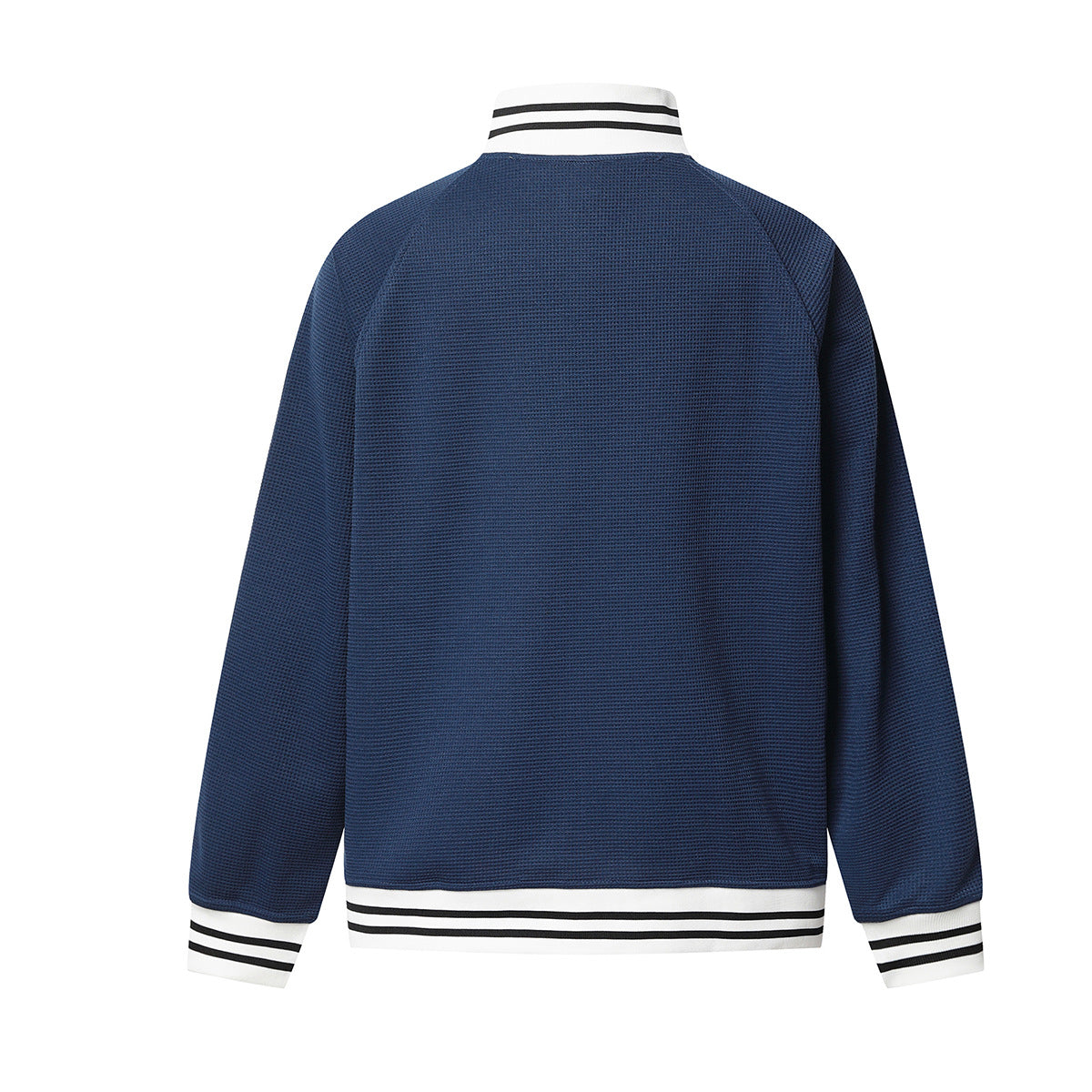 Retro-Trainingsjacken- & Sweathosen-Set – Stehkragen mit Reißverschluss und Fleur-de-Lis-Seitenstreifen