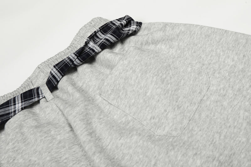 Wide-Leg-Sweatpants mit Karoband – Oversized-Hip-Hop-Barrel-Pants