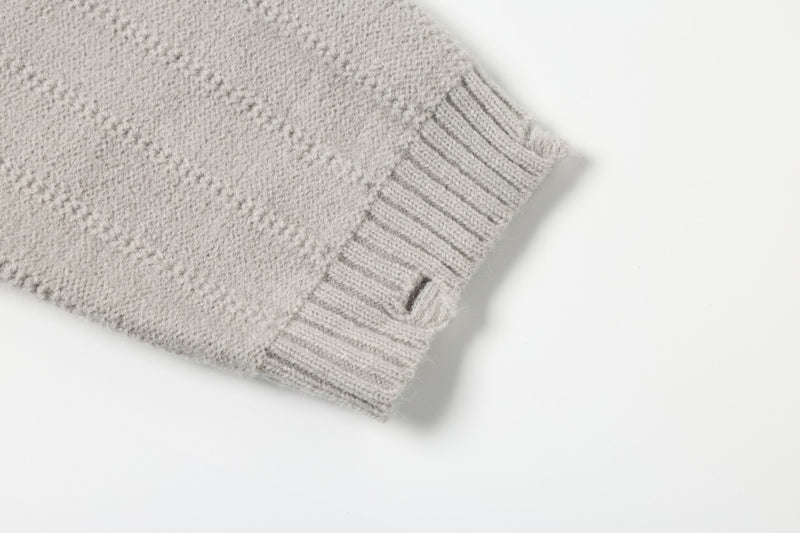 Cable Knit Zip-Up Hoodie Sweater – Irregular Twist Pattern Cardigan