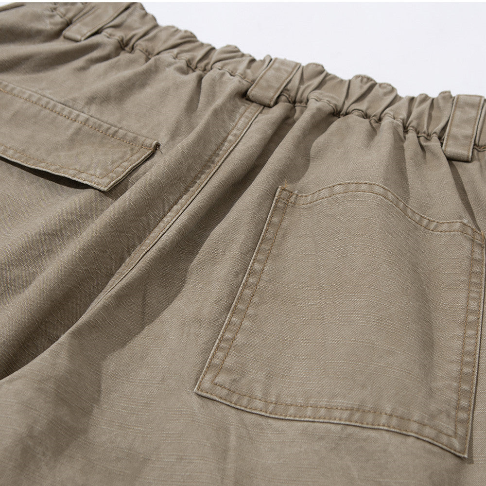 Baggy Cargo Pants Men – Wide Leg Multi-Pocket Washed Straight Trousers