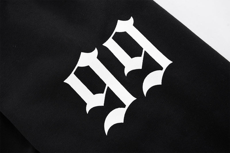 Oversized Black Hoodie with Old English 99 & Growing Mo Graphic Print