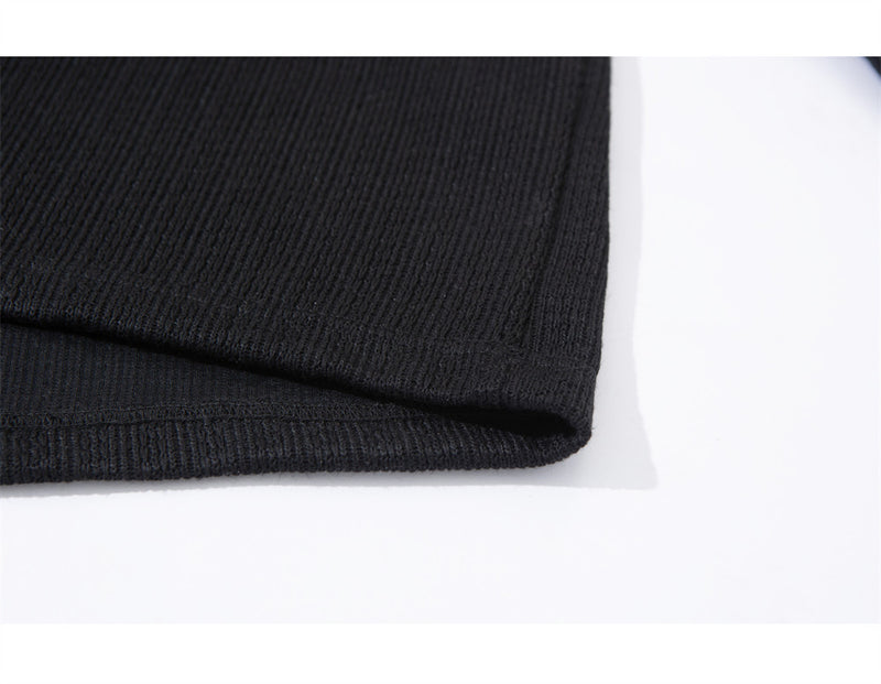 Men's Oversized Ribbed Henley Long Sleeve T-Shirt