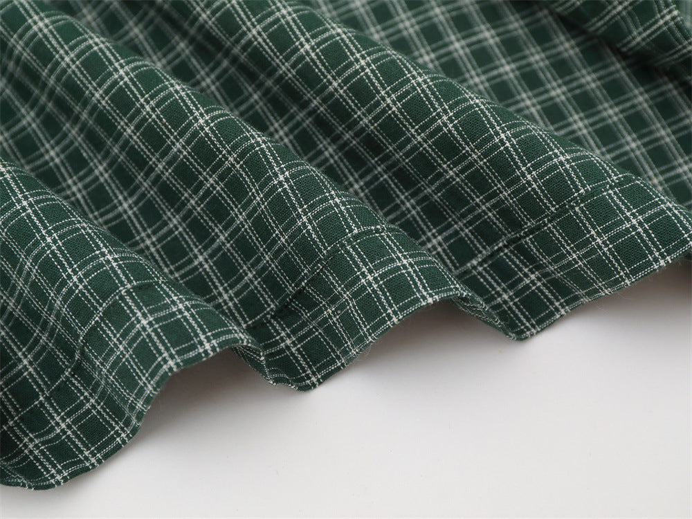 Men's Oversized Plaid Graphic Button-Up Shirt – Vintage Distressed Print Long