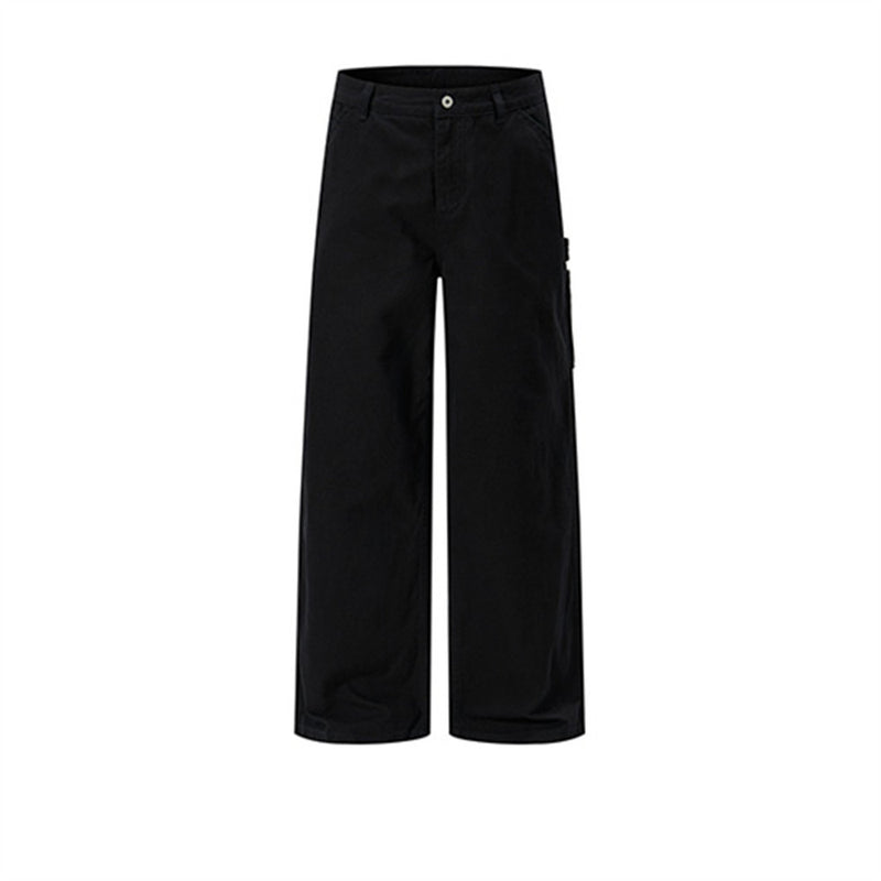 Men's Wide-Leg Cargo Pants – Straight-Fit Utility Trousers with Pocket Detail
