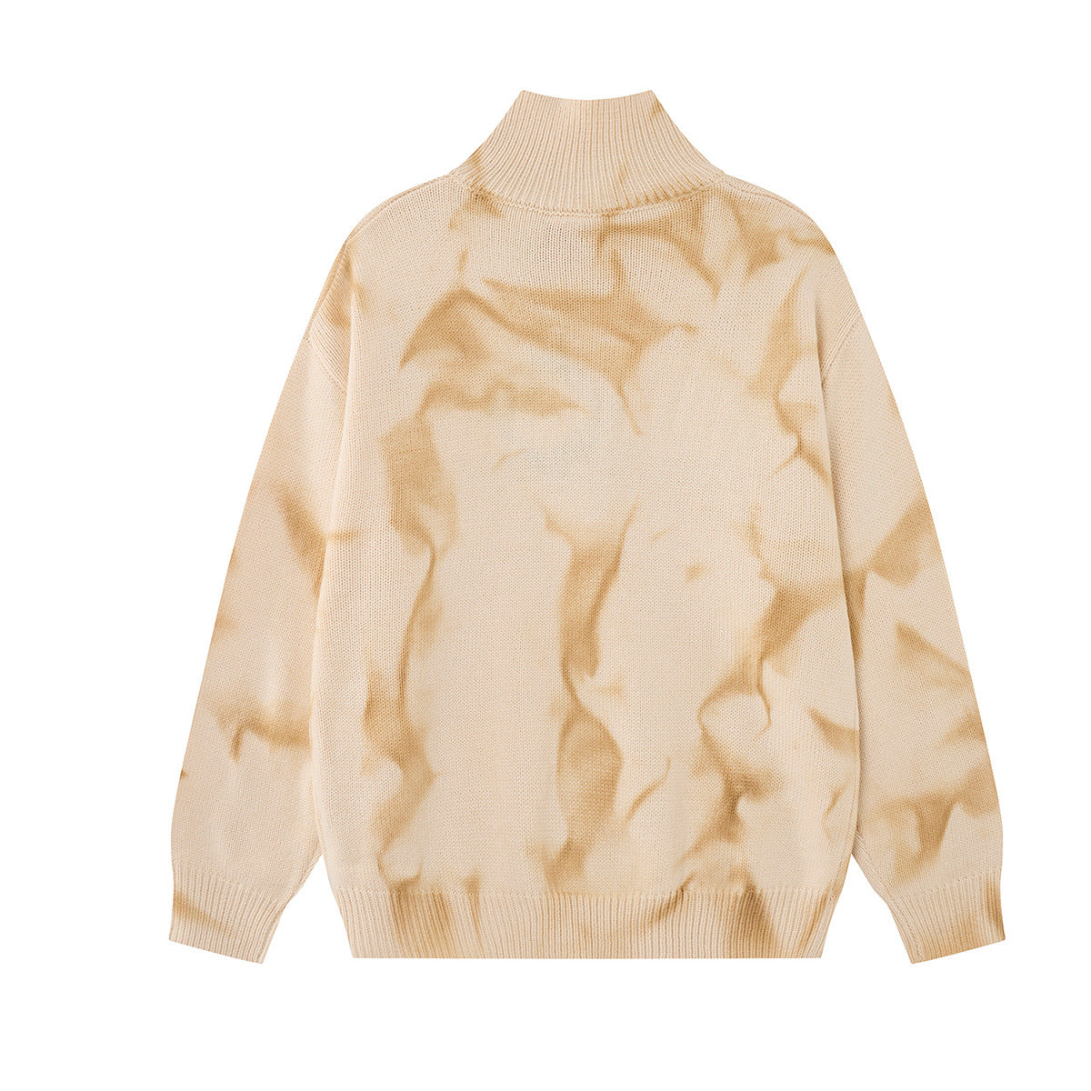 Pull col roulé en maille tie-dye gothique – Croix épineuse, boutons diagonaux
