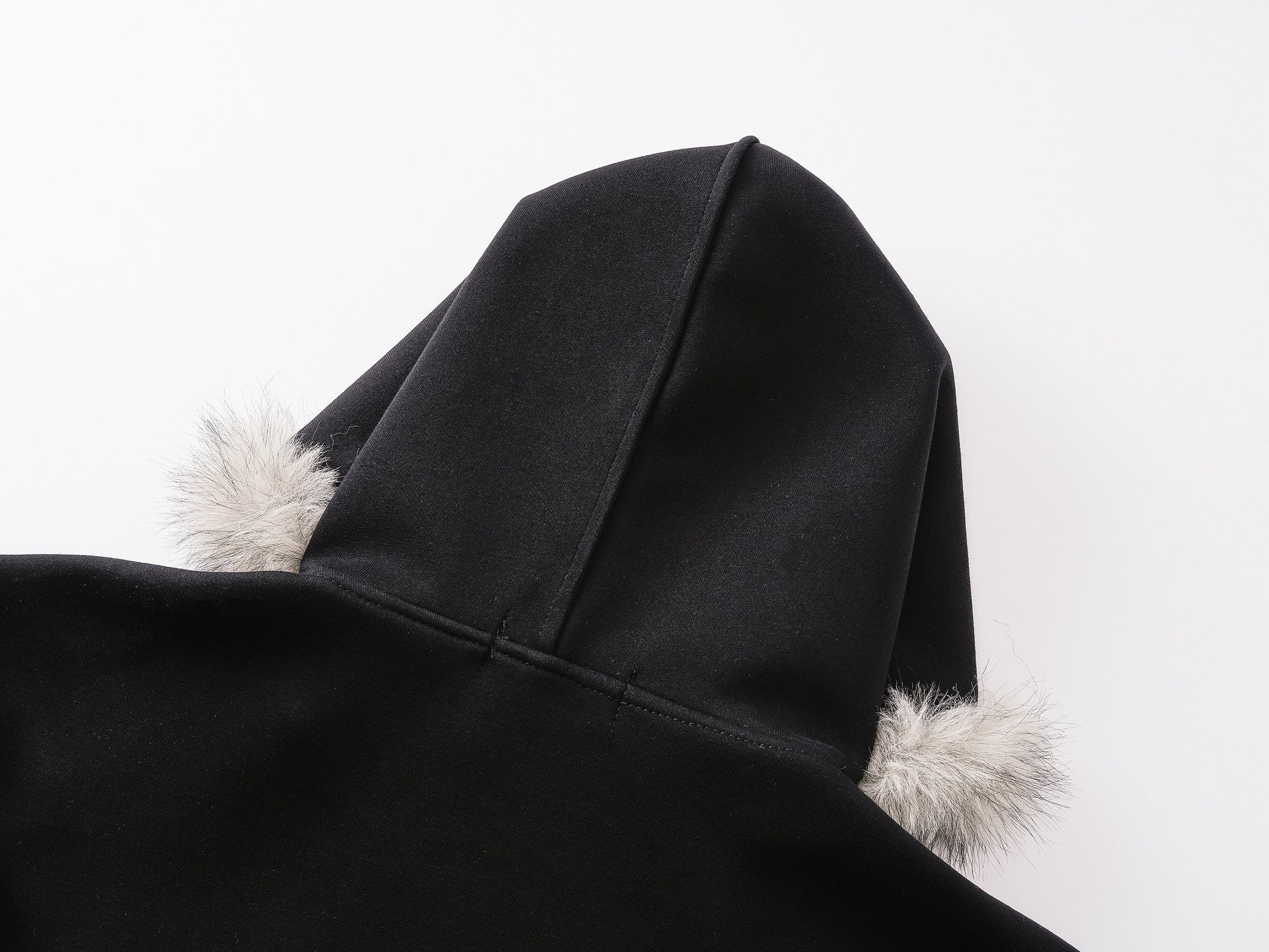 Faux Fur Hood Trim Zip-Up Hoodie Bomber Jacket – Oversized Streetwear Fit