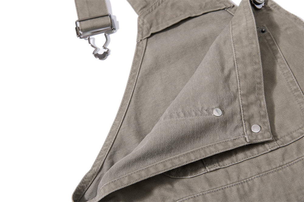 Wide-Leg Cargo Overalls – Baggy Multi-Pocket Bib Dungarees