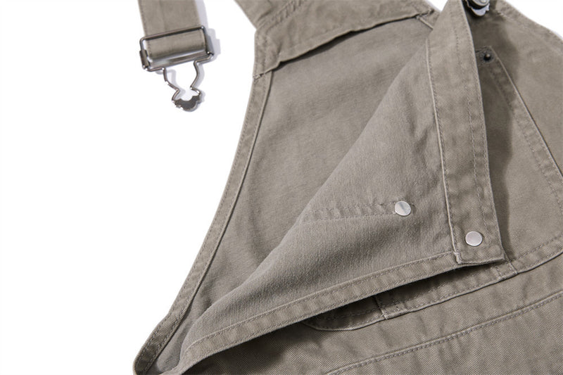 Wide-Leg Cargo Overalls – Baggy Multi-Pocket Bib Dungarees