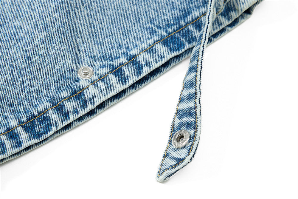 Men's Baggy Cargo Denim Jeans – Wide Leg, Multi-Pocket, Acid Wash