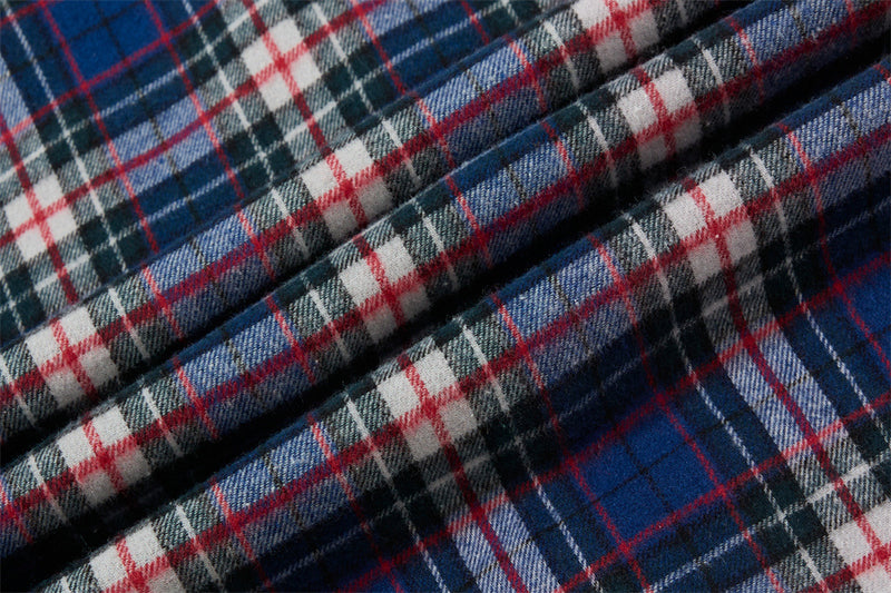 Plaid Flannel Overshirt – Relaxed Fit Long Sleeve Button-Up with Star Logo