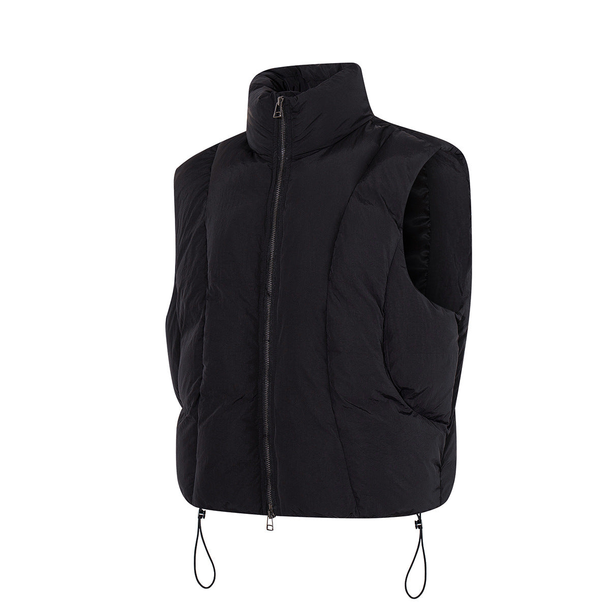 Padded Puffer Vest Stand Collar Zip-Up Sleeveless Jacket