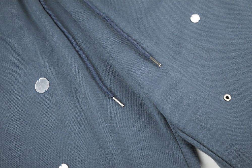 Wide-Leg Sweatpants with Mirror Disc Embellishments – Punk Street Style