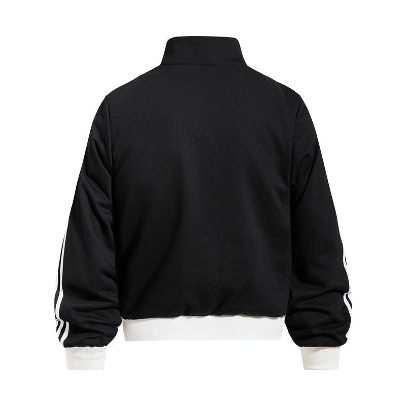 Skatepark-Trainingsjacke – Bestickte Sterne, College-Streifen & Retrojacke mit Reißverschluss
