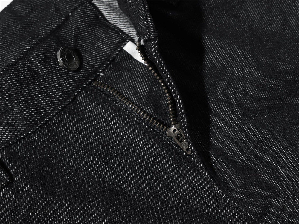 Black Baggy Cargo Jeans Men – Wide-Leg Denim with Large Utility Pockets