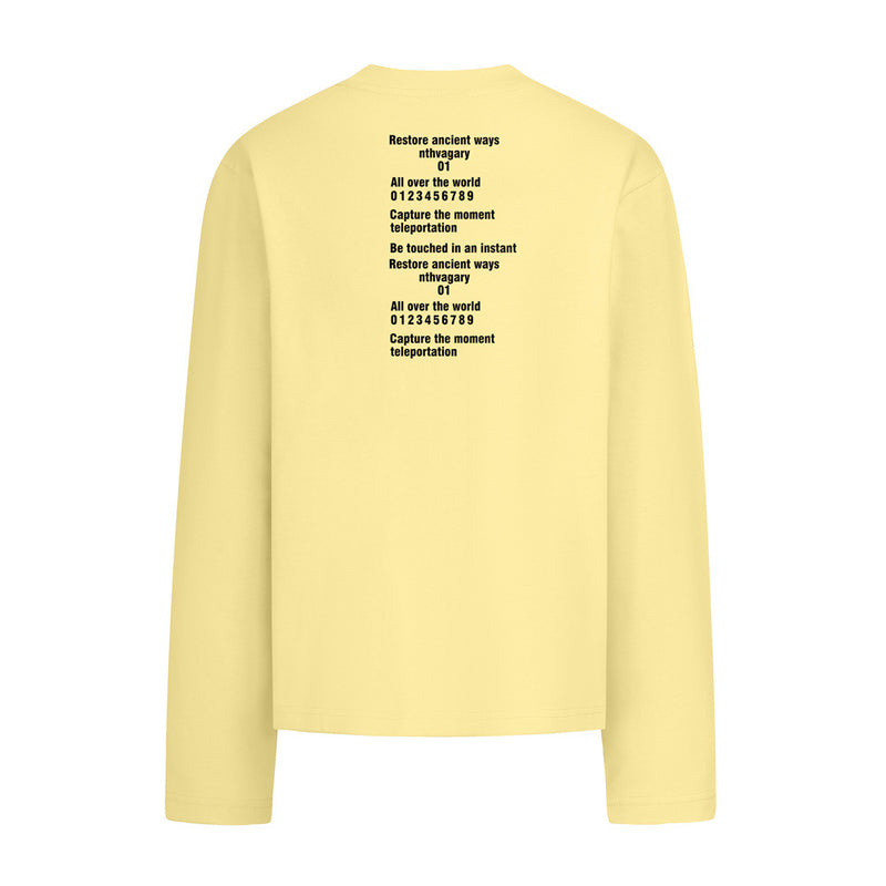 Long Sleeve Crewneck T-Shirt – Oversized Fit with Letter Print, Men's Streetwear