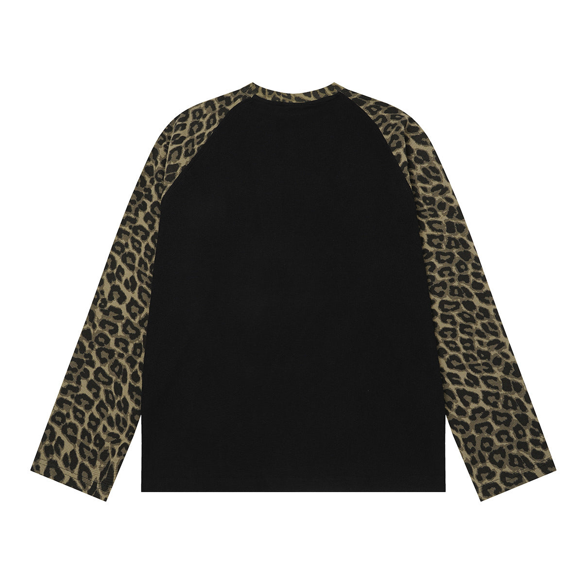 Langarm-Raglan-Shirt mit Leopardenärmeln und Gothic-Kreuz-Print