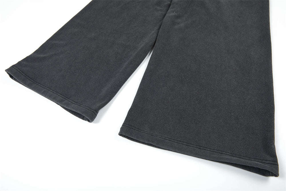 Pantalon de survêtement homme vintage délavé wide leg avec boutons effet double boutonnage