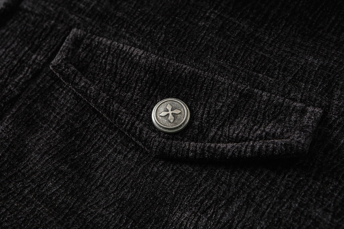Faux Fur Lined Chenille Moto Jacket – Black Winter Biker Coat with Fur Collar &