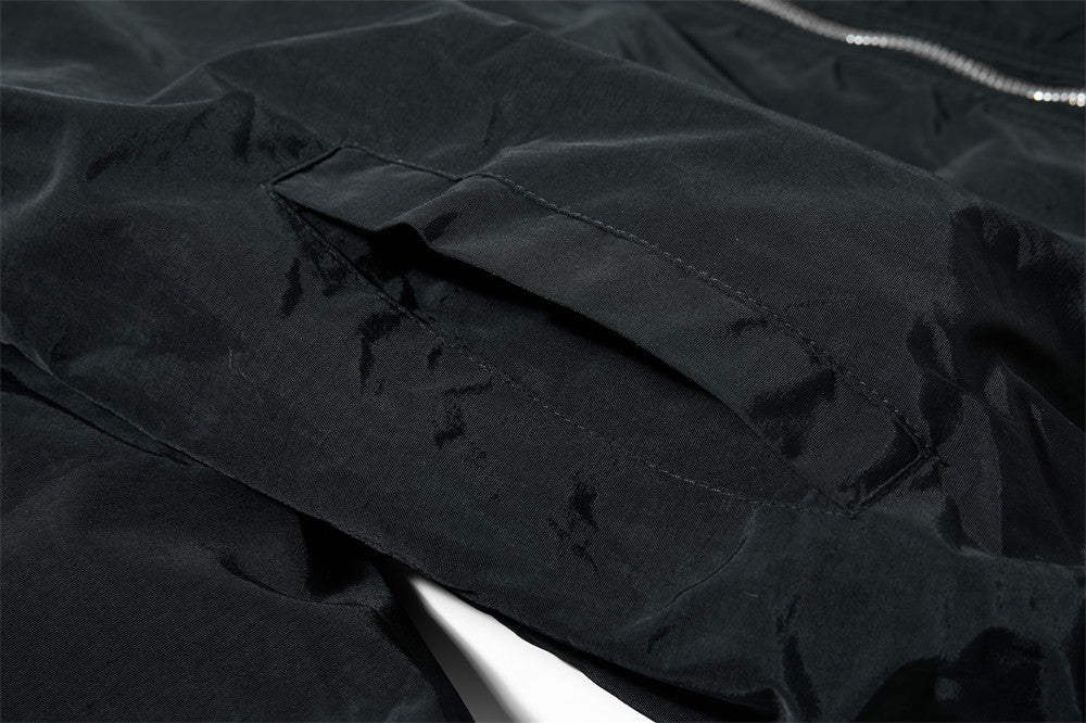 Reversible Oversized Bomber Jacket – Contrast Collar, Dual-Wear Workwear Style