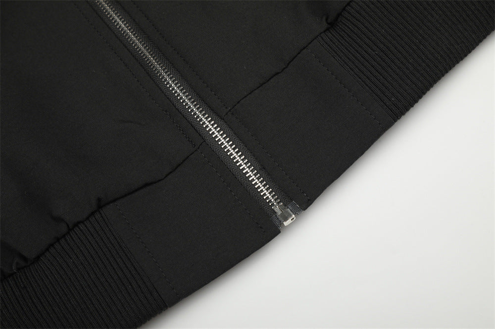 Veste de survêtement à col montant et trois bandes – Coupe décontractée homme zippée