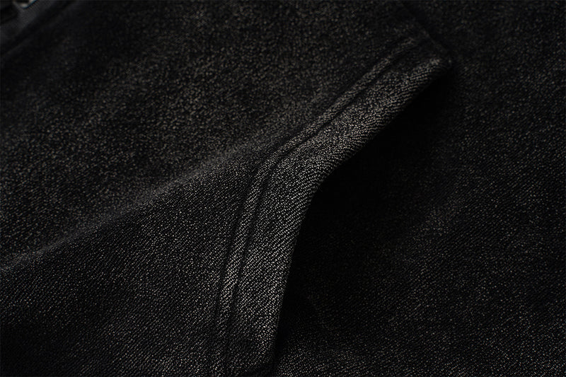 Oversized Acid Wash Zip-Up Hoodie – Heavyweight Fleece-Lined Men's Hooded Jacket