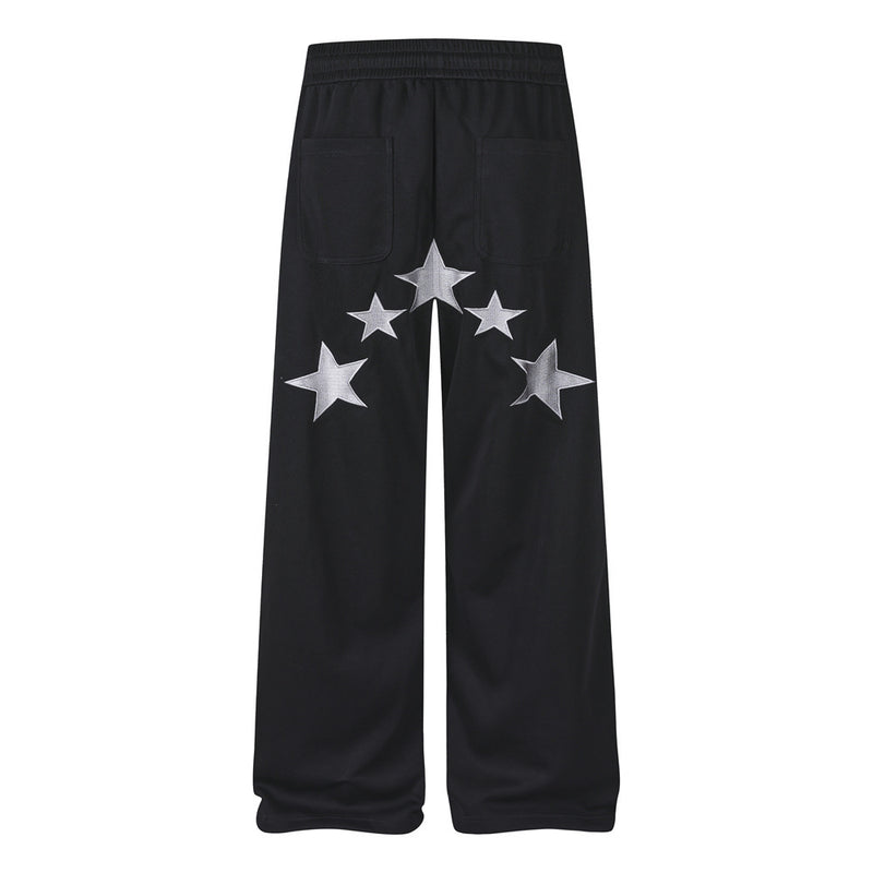 Grim Reaper Embroidered Baggy Sweatpants – Wide Leg Hip-Hop Street Pants