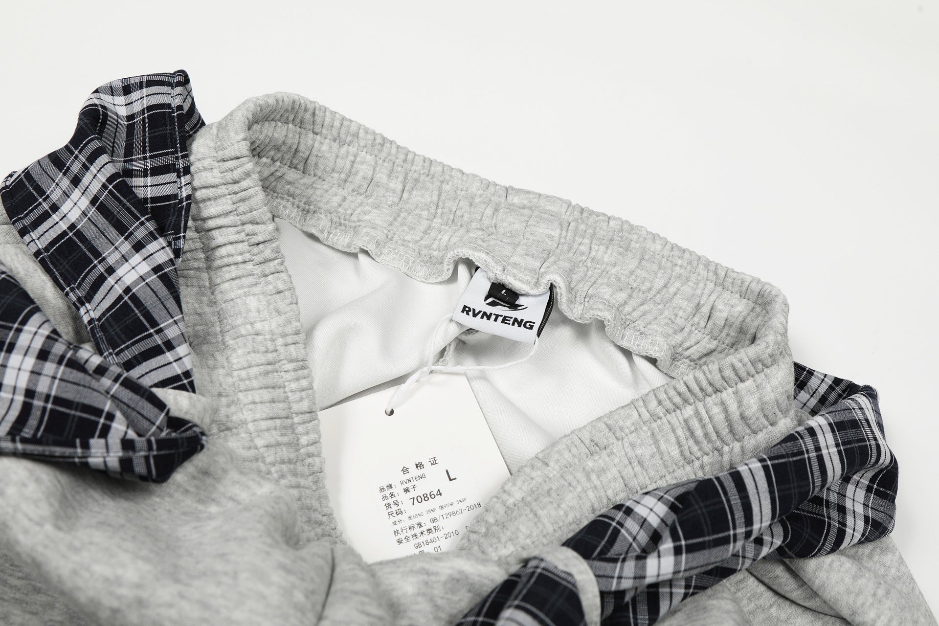 Wide-Leg-Sweatpants mit Karoband – Oversized-Hip-Hop-Barrel-Pants