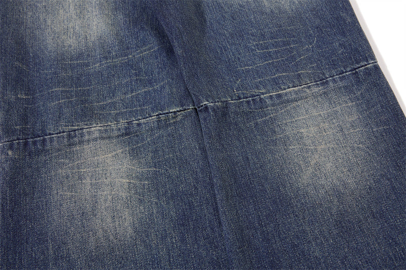 Vaqueros acampanados de pierna ancha para hombre – Denim vintage lavado y desgastado