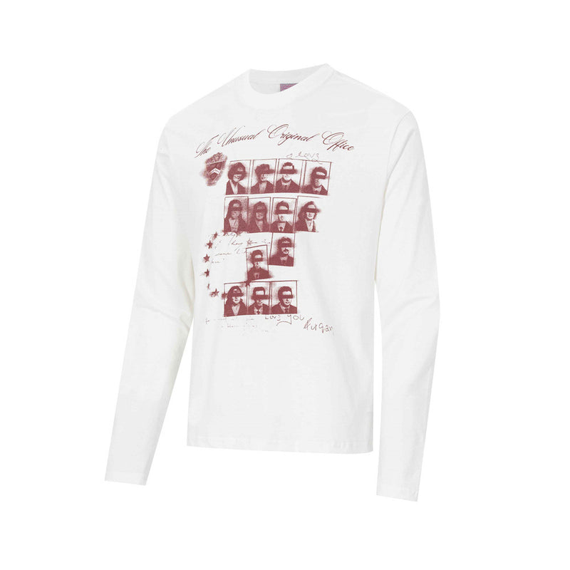 T-shirt graphique à manches longues – Imprimé portrait vintage, coupe décontractée