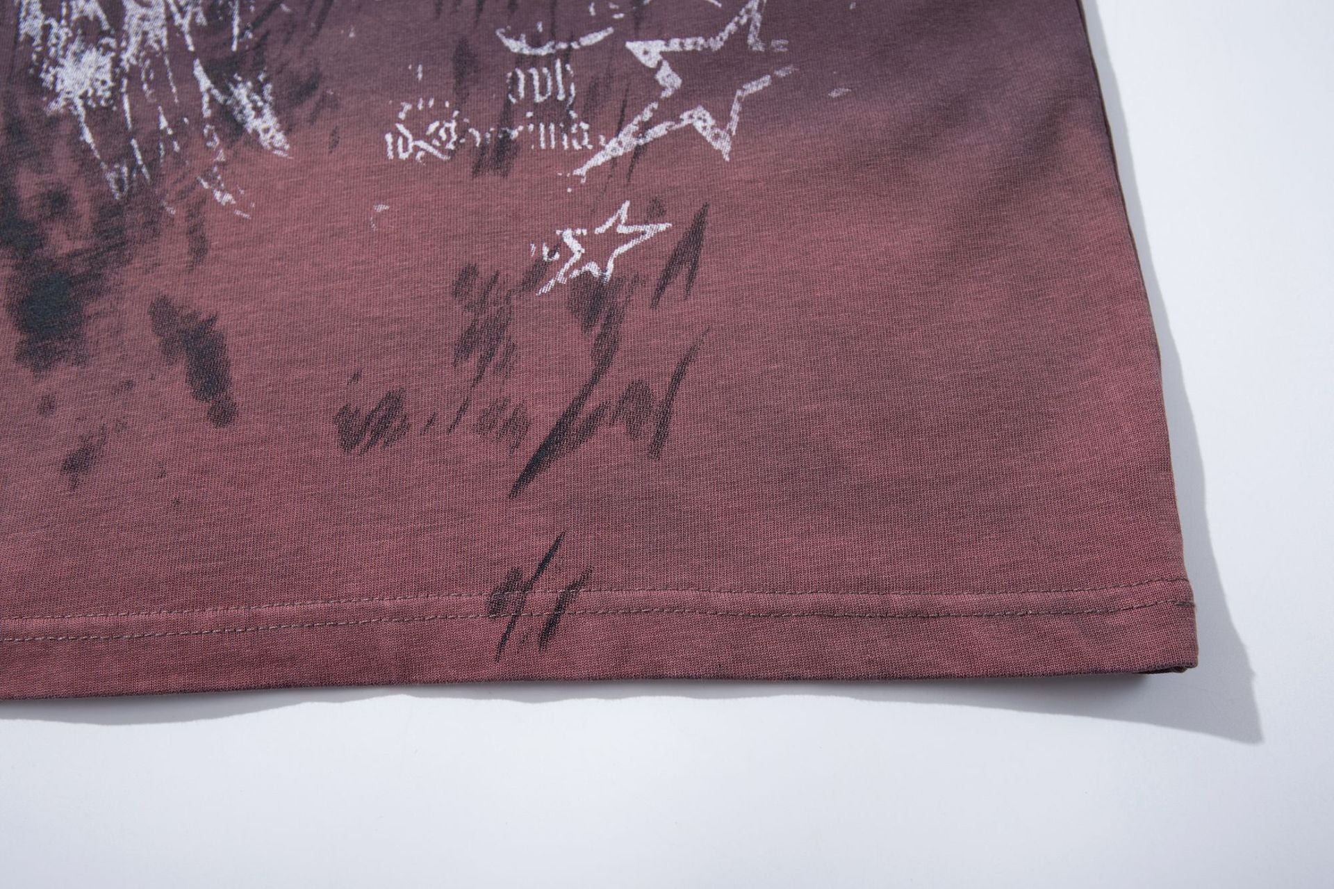 T-shirt graphique à manches longues – Ailes et inscription effet délavé, coupe oversize