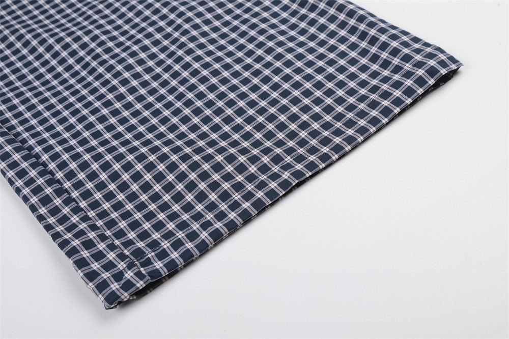 Plaid Wide-Leg Pants with Logo Elastic Waistband