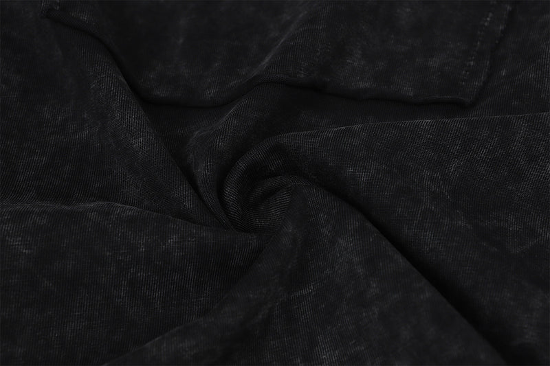 Pull homme gris à col rond – Délavé à l’acide, déstructuré, manches longues à bords bruts
