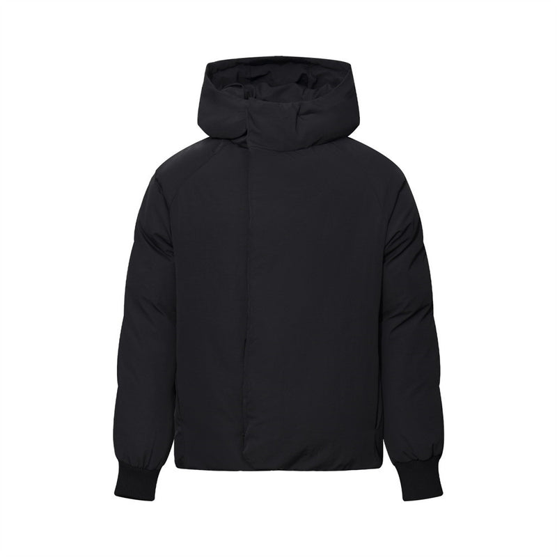 Men's Oversized Hooded Puffer Jacket – Solid Color Relaxed Fit Winter Coat